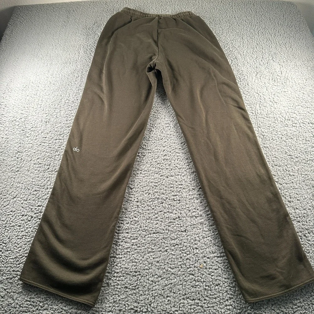 ALO Yoga Courtside Tearaway Side Snap Button Pant Womens Size S Olive Lounge